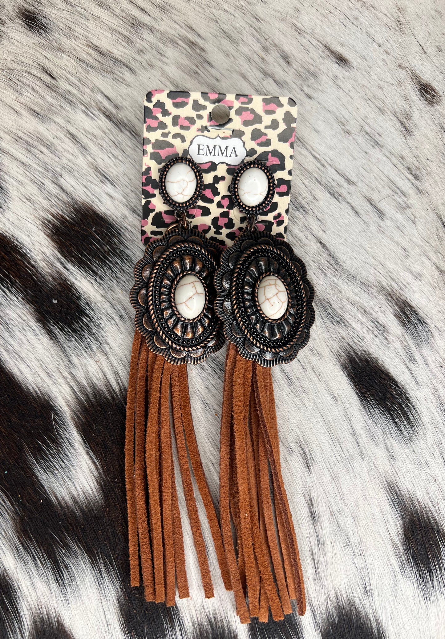 Brown Fringe Earrings