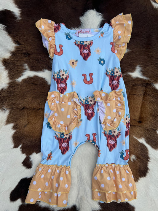 Baby Blue Highland Romper