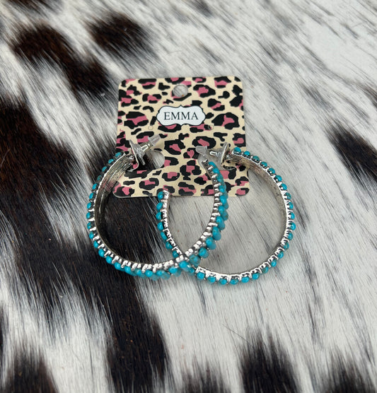 Turquoise Hoops