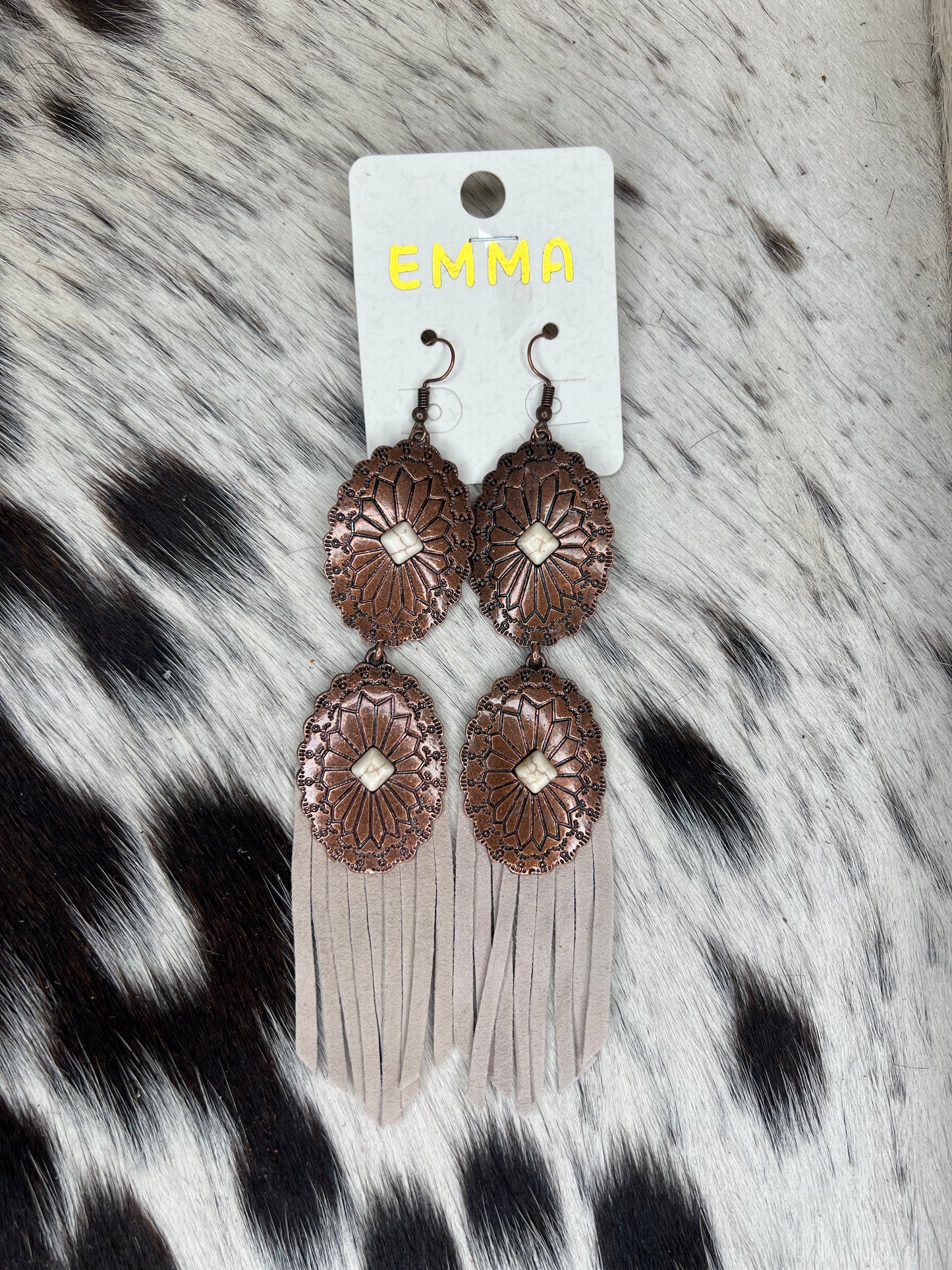 Tan Fringe Earrings