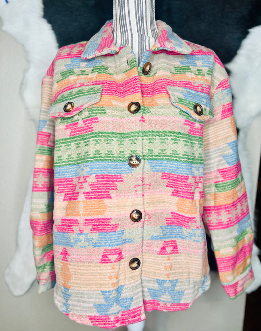 Adult Pink Aztec Shacket