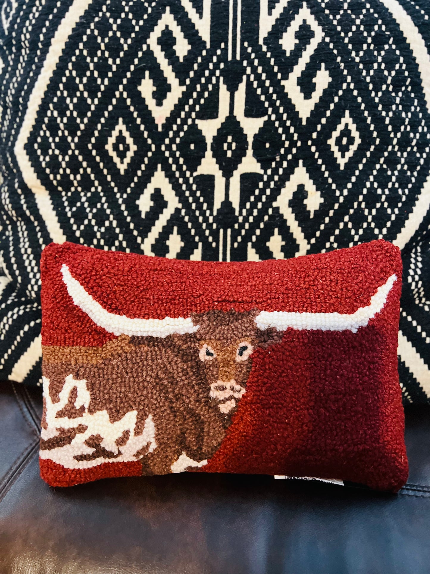 Rust Longhorn Pillow