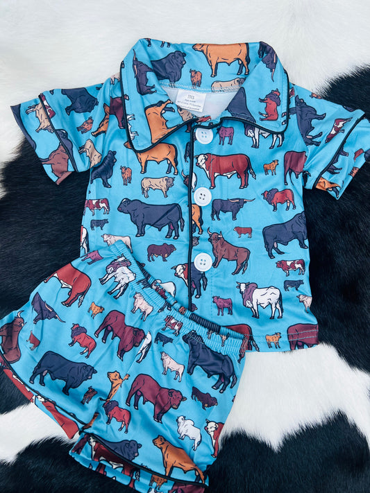 Blue Cow Pajamas