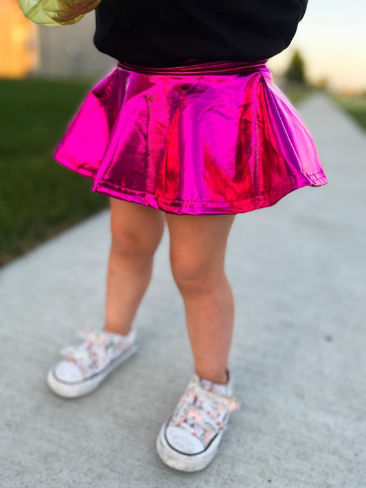 Metallic Hot Pink Skirt