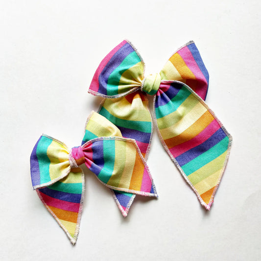 Rainbow Clip Bow